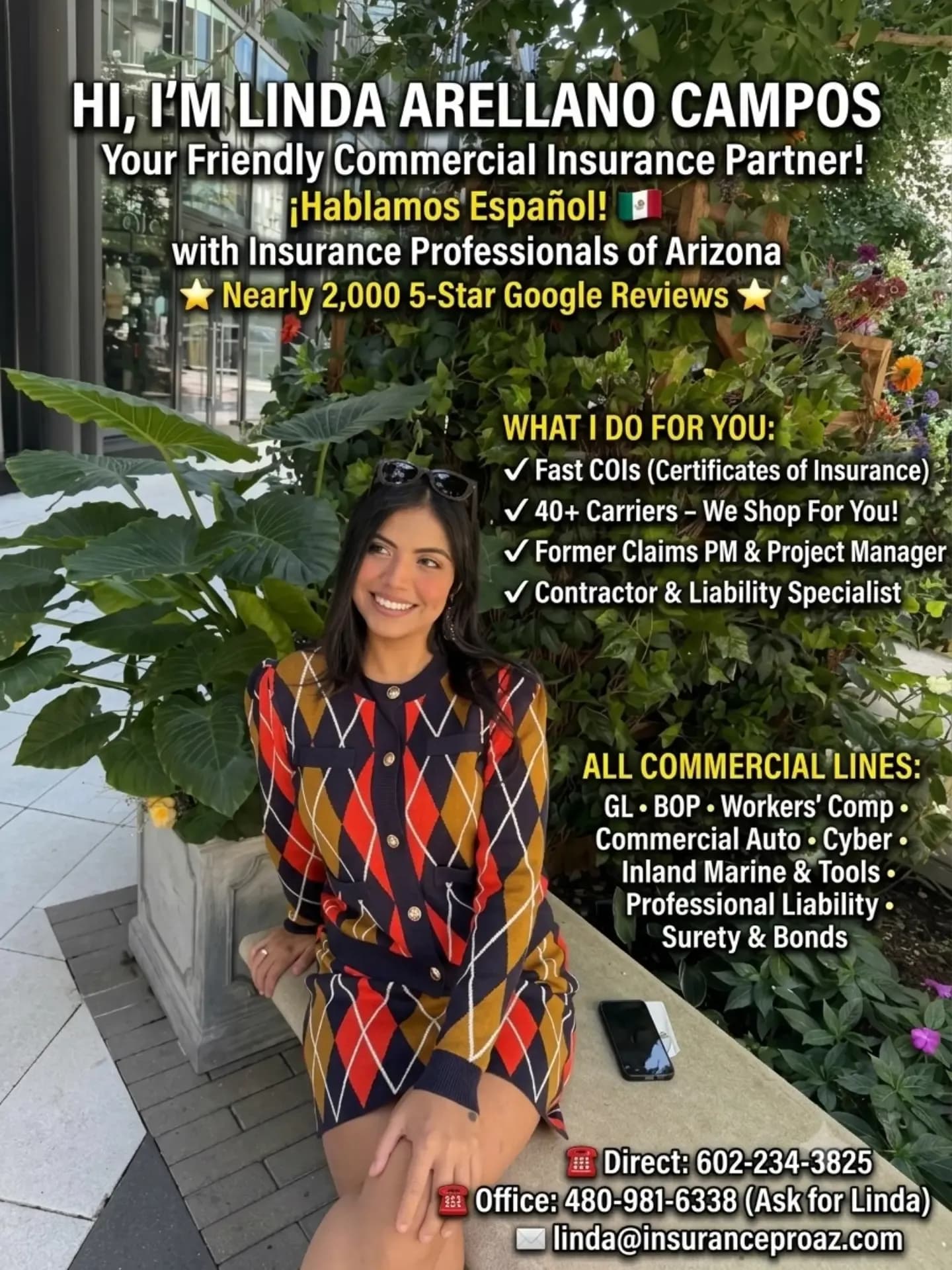 Linda Mariela Arellano, commercial insurance agent